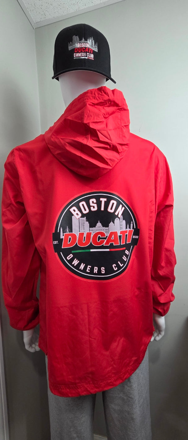 Boston Ducati Owners Club Windbreaker Anorak Jacket
