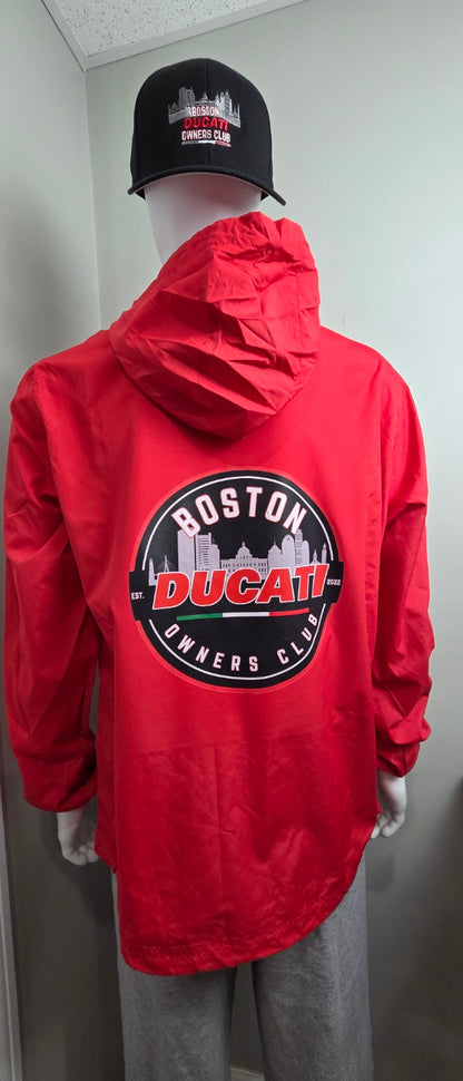 Boston Ducati Owners Club Windbreaker Anorak Jacket