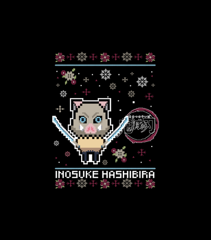 Demon Slayer XMAS Inosuke pixelated