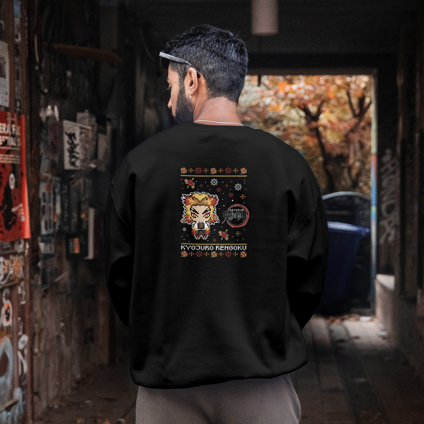 Demon Slayer XMAS Rengoku pixelated