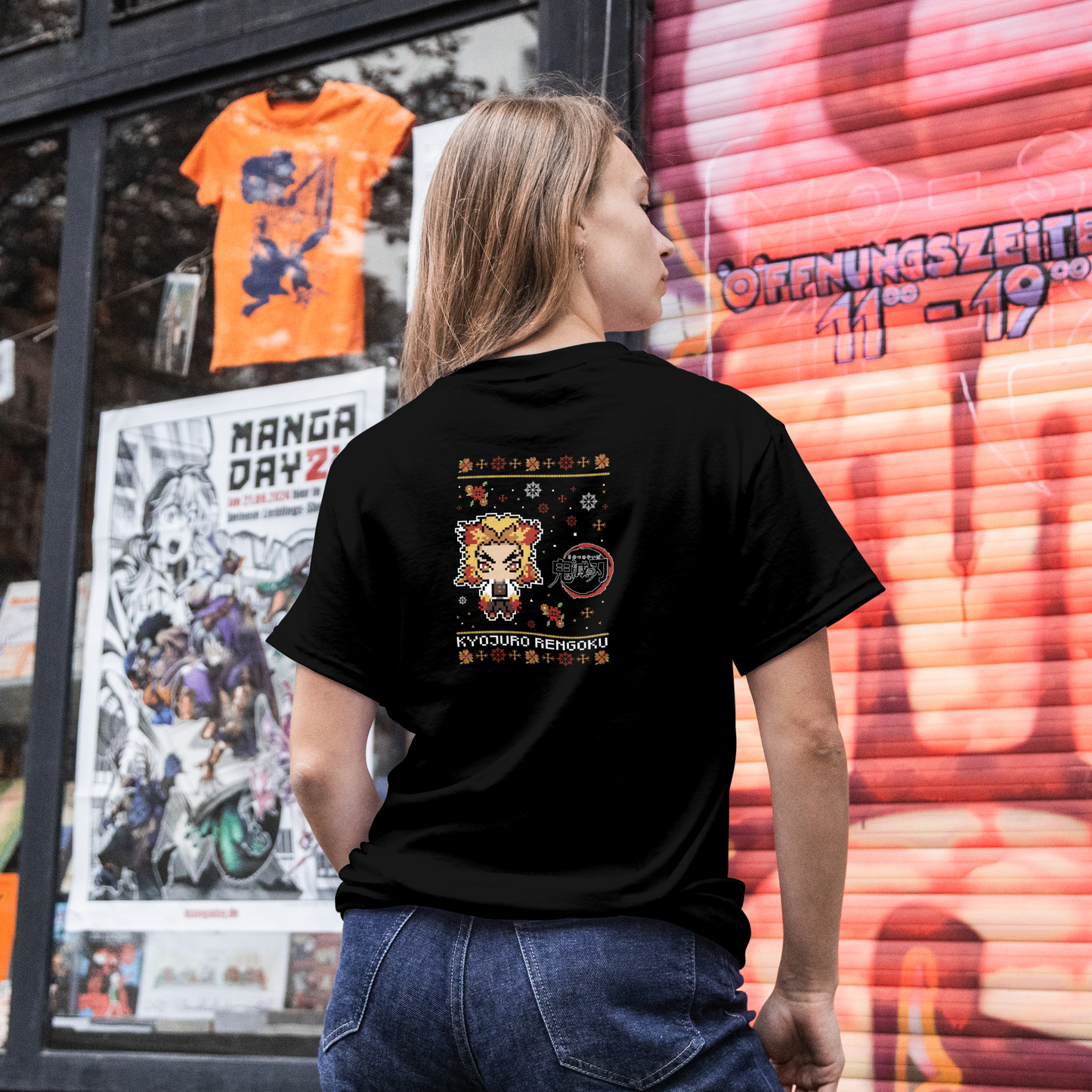 Demon Slayer XMAS Rengoku pixelated