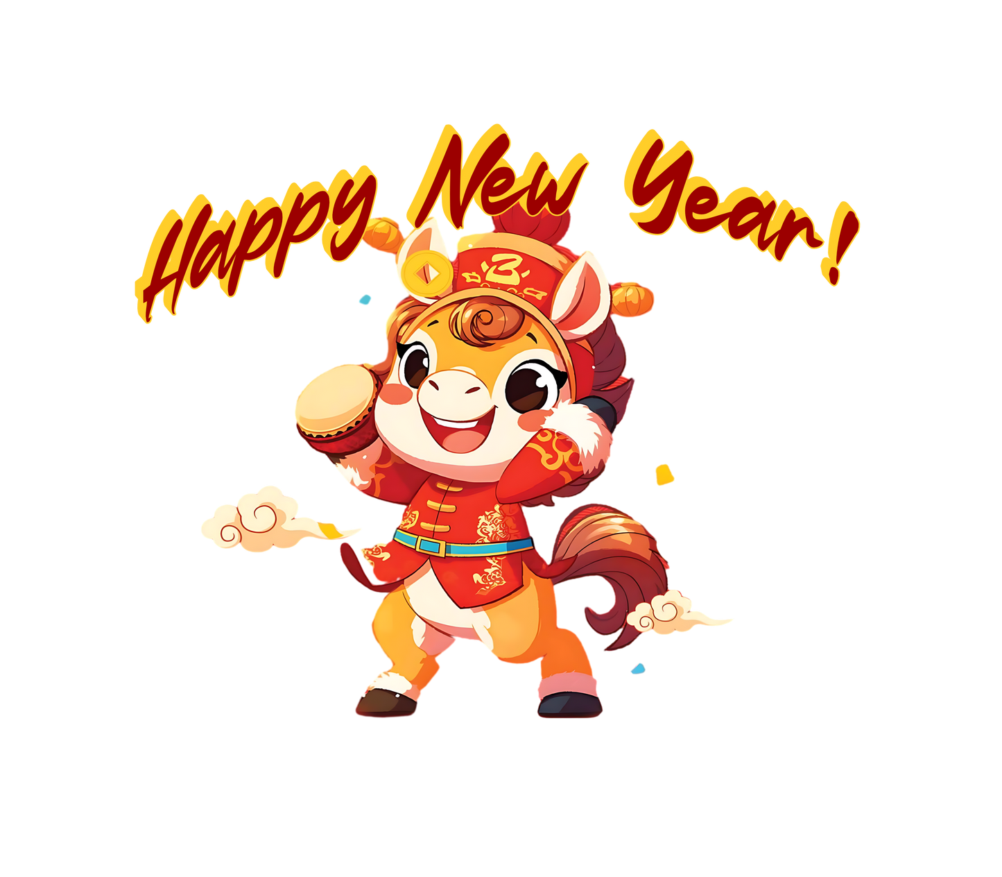 Happy New Year Cute Horse