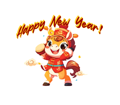 Happy New Year Cute Horse