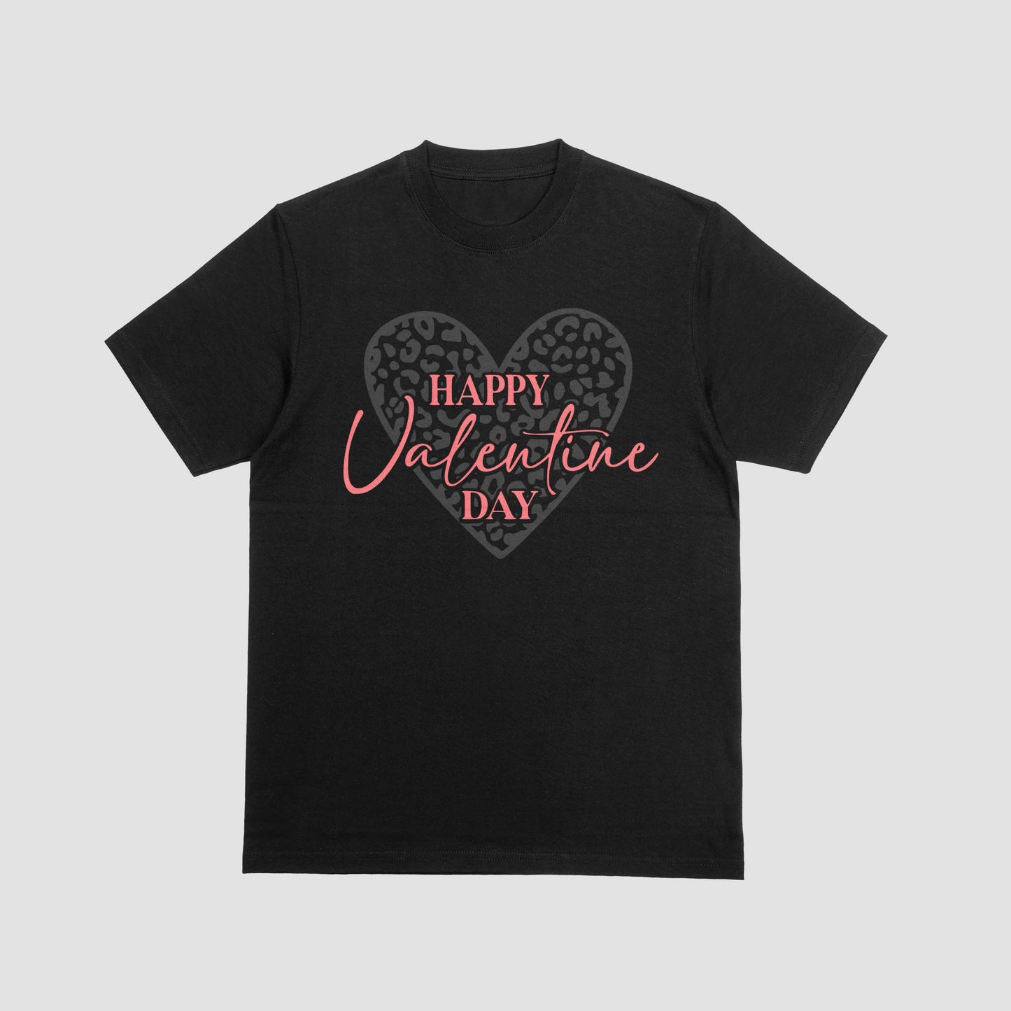 Happy Valentines Day Leopard Heart Printed