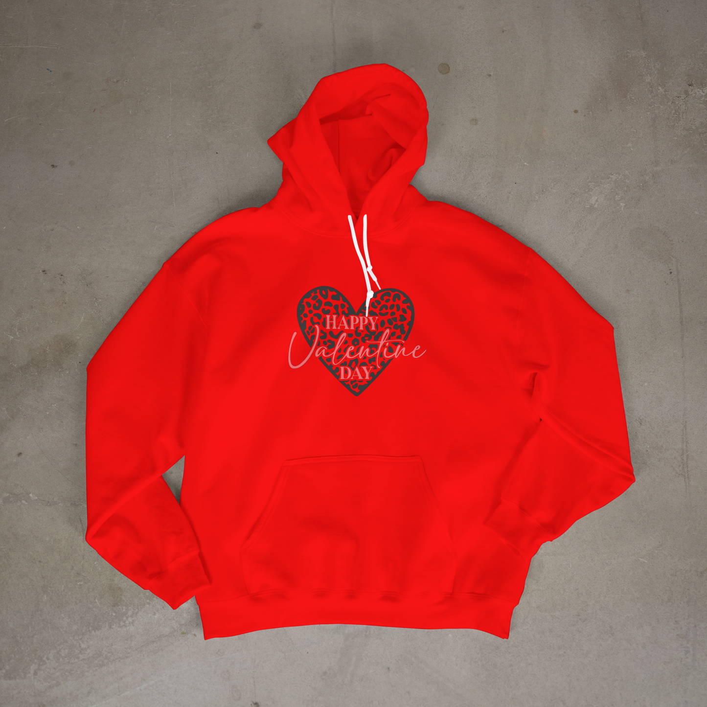 Happy Valentines Day Leopard Heart Printed