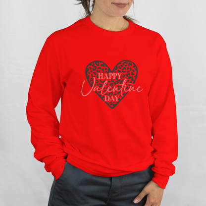 Happy Valentines Day Leopard Heart Printed
