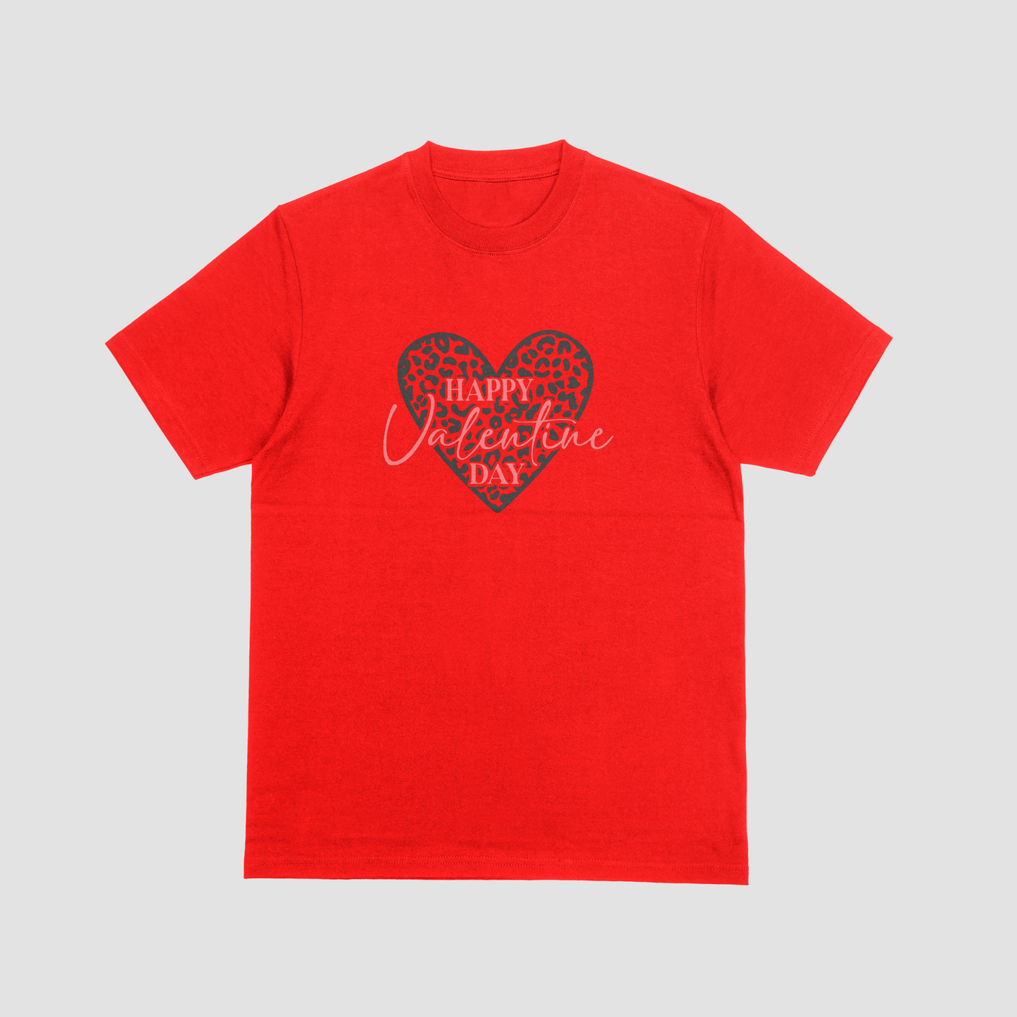Happy Valentines Day Leopard Heart Printed