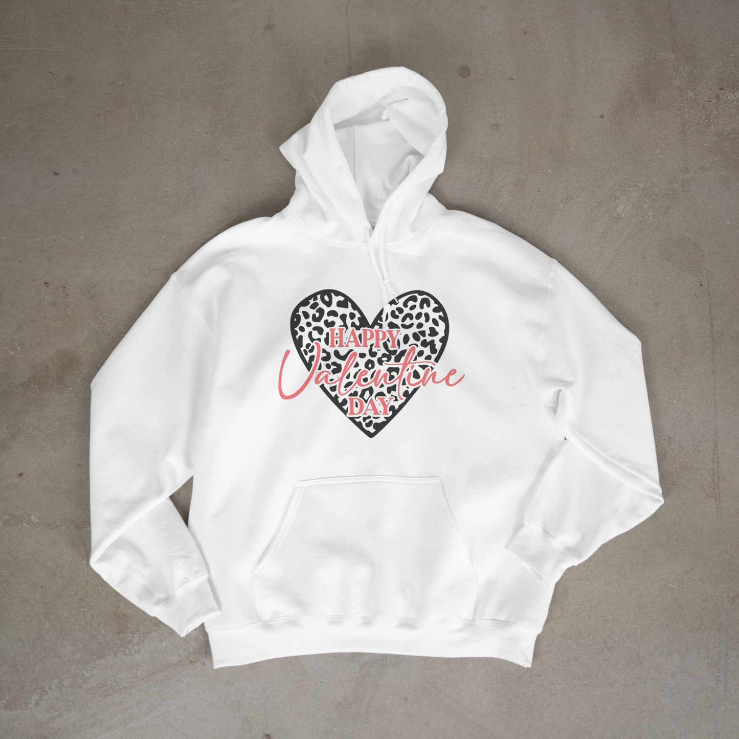 Happy Valentines Day Leopard Heart Printed