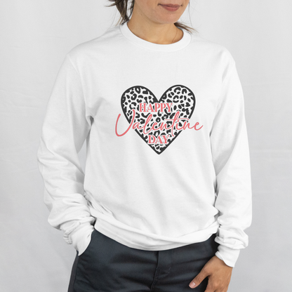 Happy Valentines Day Leopard Heart Printed