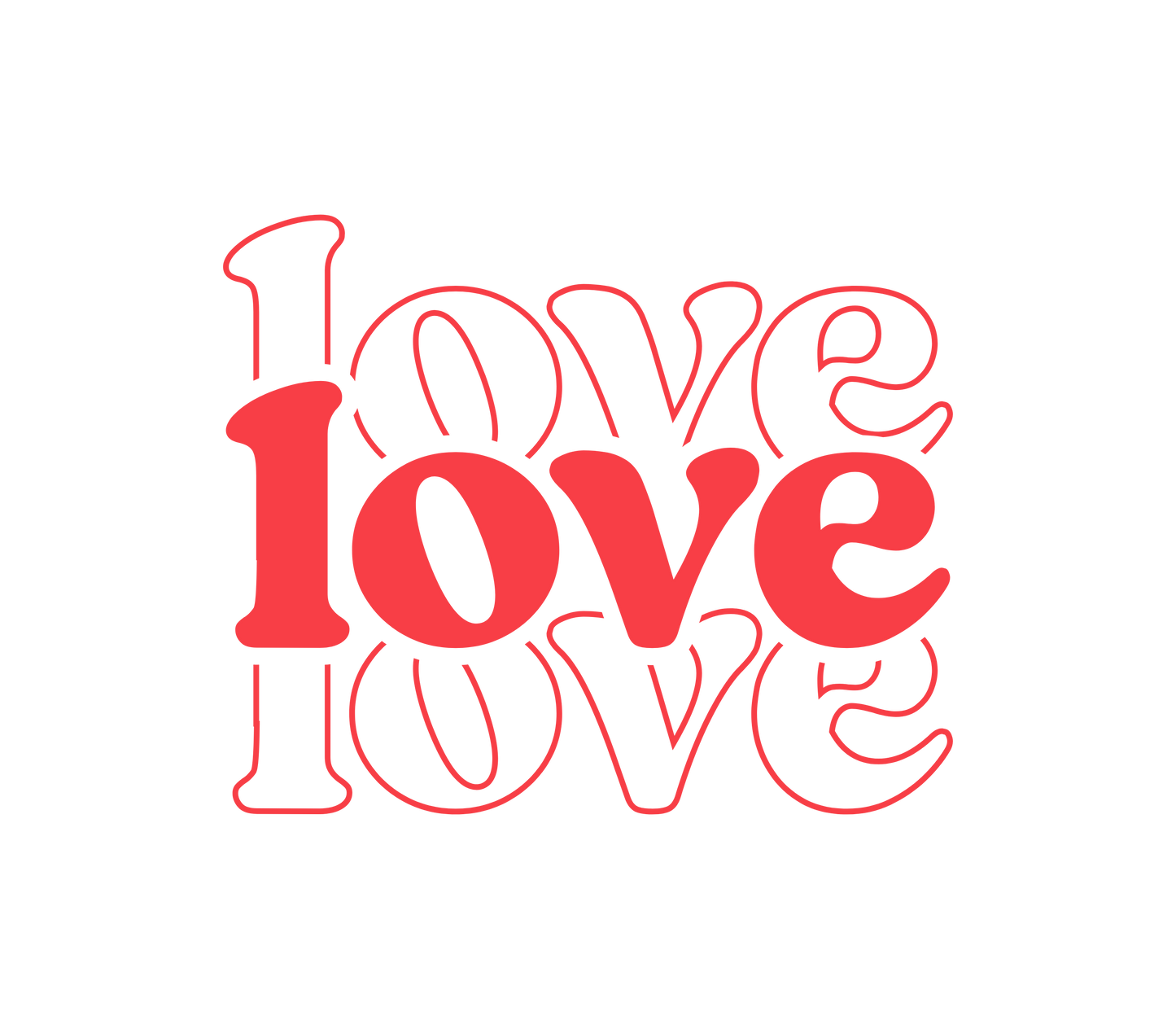 Groovy Stacked Love Printed